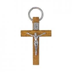  WOOD ROSARY CRUCIFIX WITH METAL CORPUS (25 PC) 